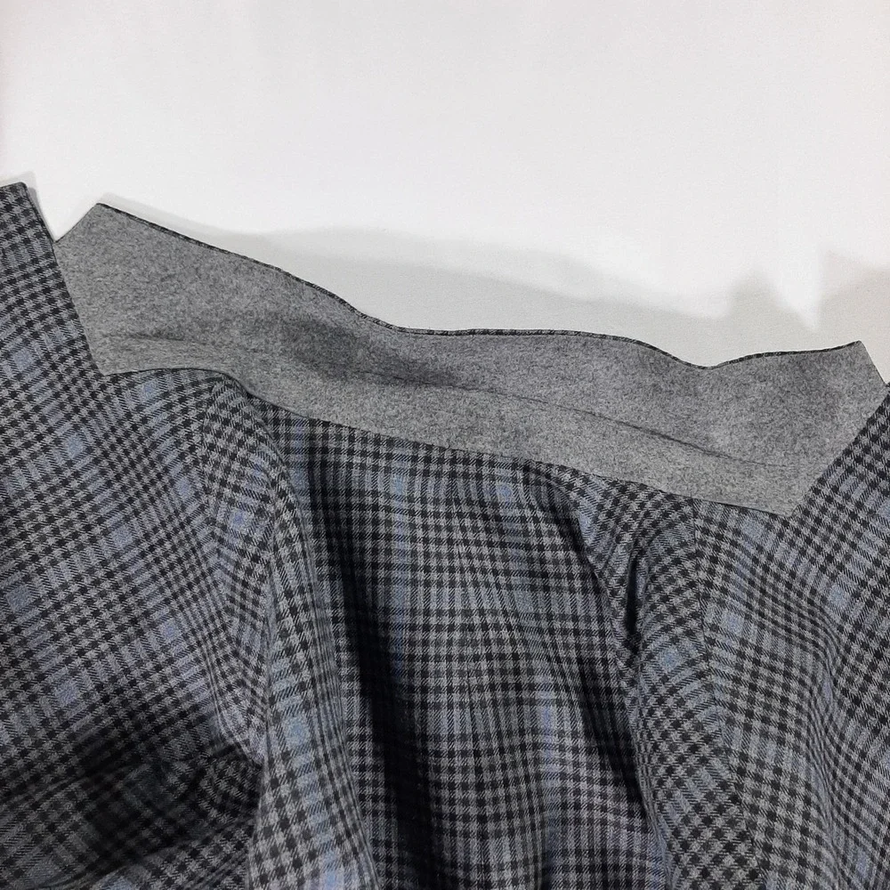 Lauren Ralph Lauren Blazer 52R Silk Wool Plaid Gray Blue‎ Sport Coat Men Big